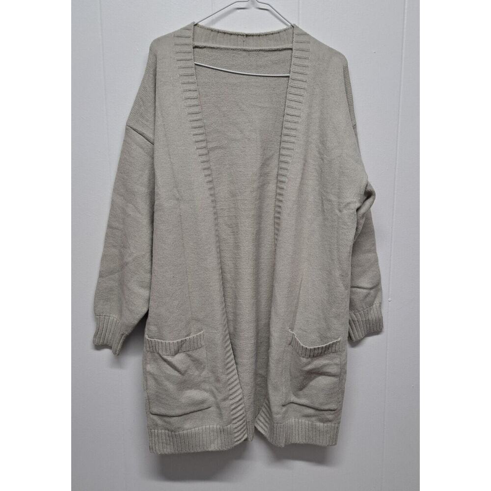 Women's Boucle Cardigan Sweater, Gray, Size M